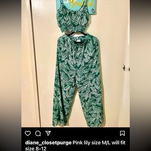 Pink lily size M/L 2 piece set